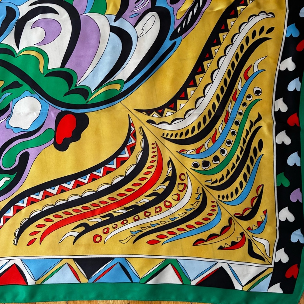 Vibrant Abstract Multicolored Large Square Polyester Scarf - Picture 5 of 9